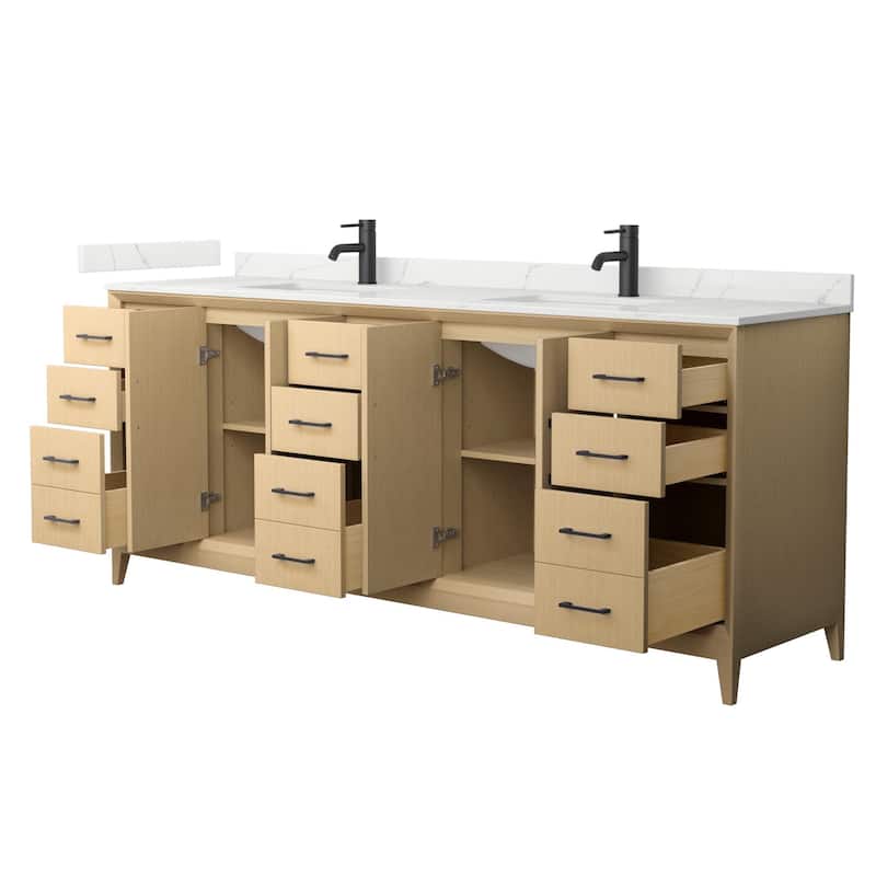 Wyndham Collection WCH7575-84D-QTZ-UNSMXX Janna 84" Free Standing