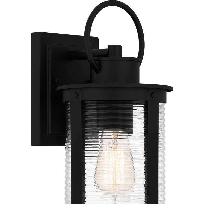 Matte Black One Light Outdoor Wall Mount from the Tilmore Collection