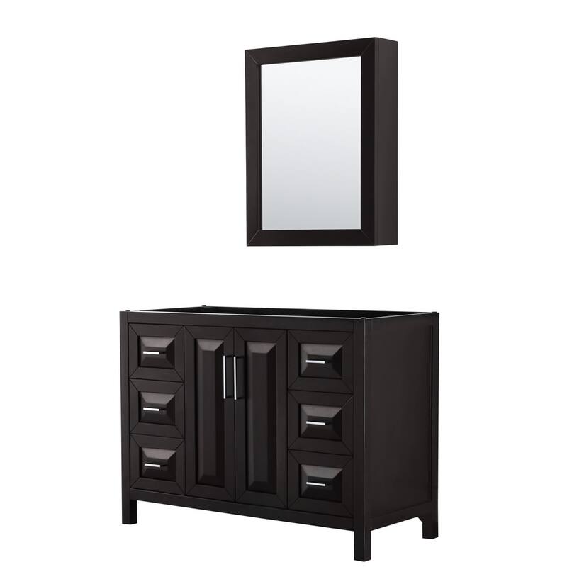 Wyndham Collection Daria 47" Single Free Standing Vanity Cabinet - - Dark Espresso / Polished Chrome Hardware