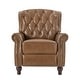 preview thumbnail 9 of 9, Justine Transitional Genuine Leather Tufted Back Manual Recliner with Nailhead Trim and Rolled Arms by HULALA HOME