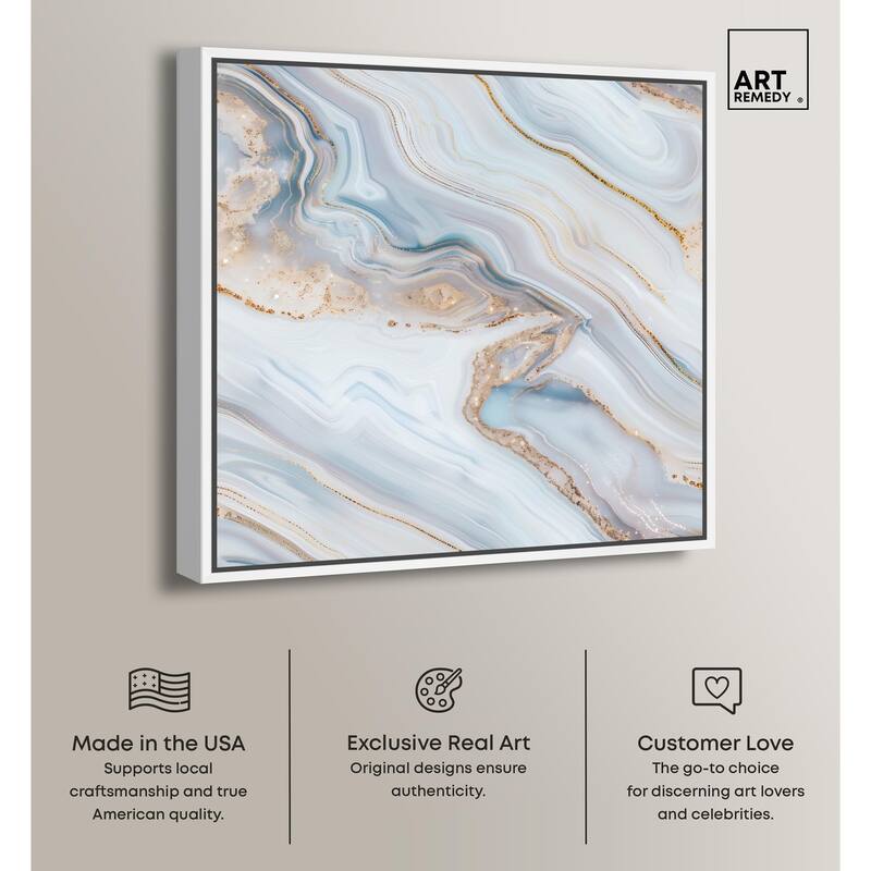 Icy Glitter Stone I Canvas by Art Remedy