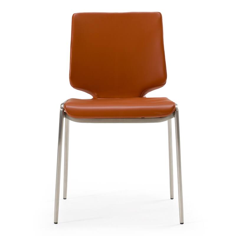 Modrest Eileen Modern Cognac Eco-Leather Dining Chair (Set of 2)