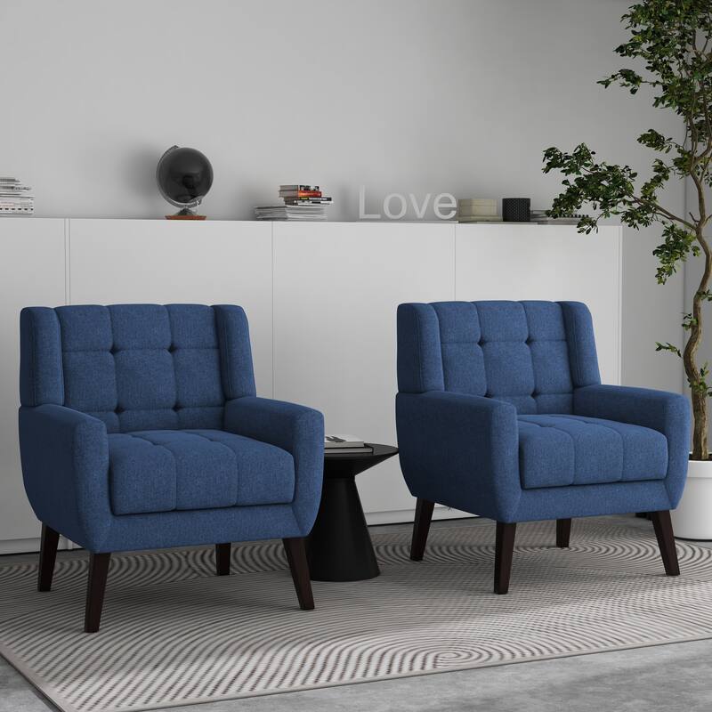 Tufted Arm Chair Upholstered Lounge Chair(Set of 2)