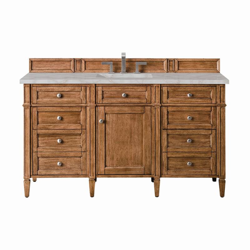 James Martin Vanities 650-V60S-3VSL Brittany 60" Single Basin Poplar - Saddle Brown