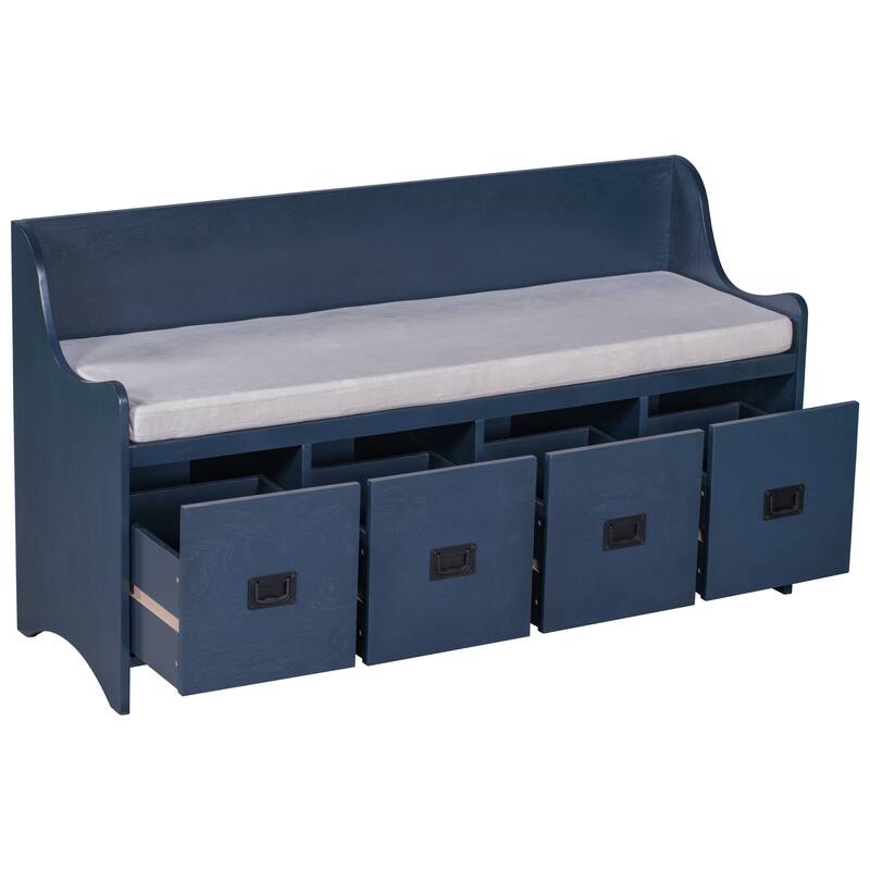 Upholstered Storage Bench with Backrest&Drawers for Entryway Bed Bath & Beyond 35729038