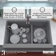 preview thumbnail 33 of 57, Karran Farmhouse/Apron-Front Quartz Double Bowl Kitchen Sink