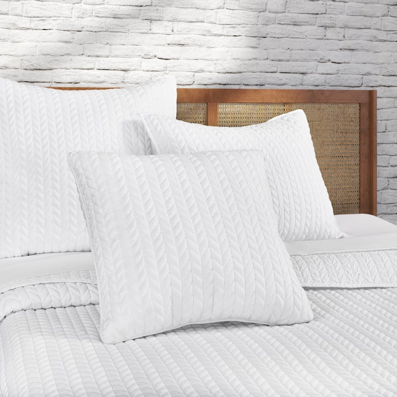Cayman 20" Square Quilted Decorative Throw Pillow