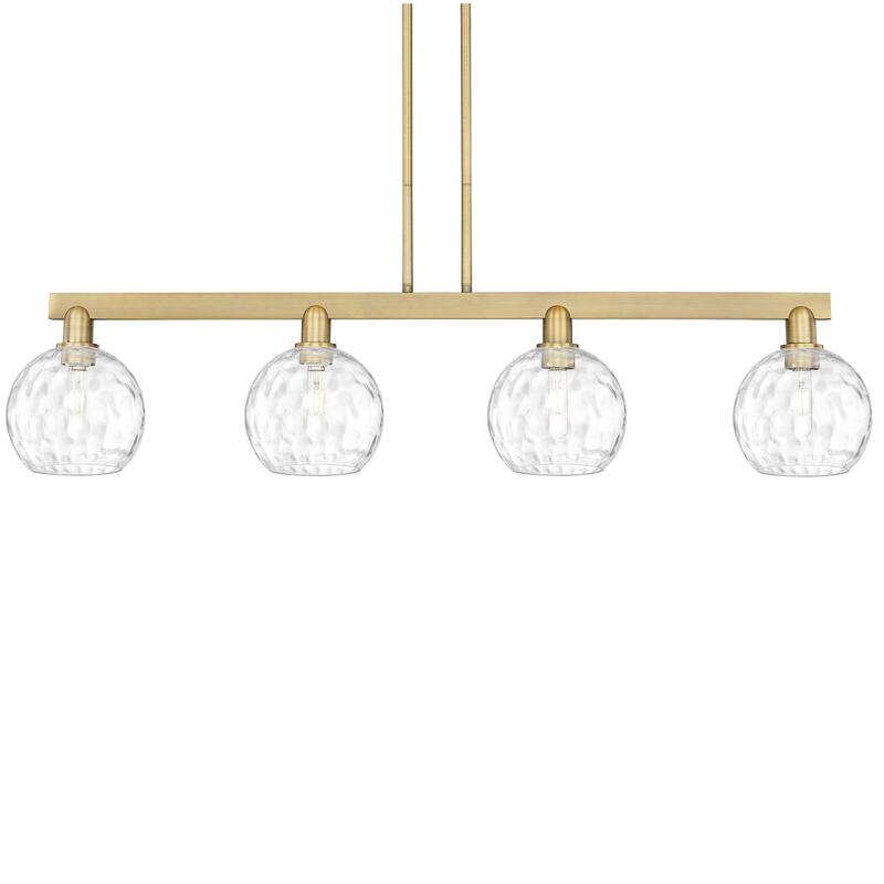 Innovations Lighting 716-4I-11-51 Athens Water Glass Linear Athens - Brushed Brass / Clear Water Glass