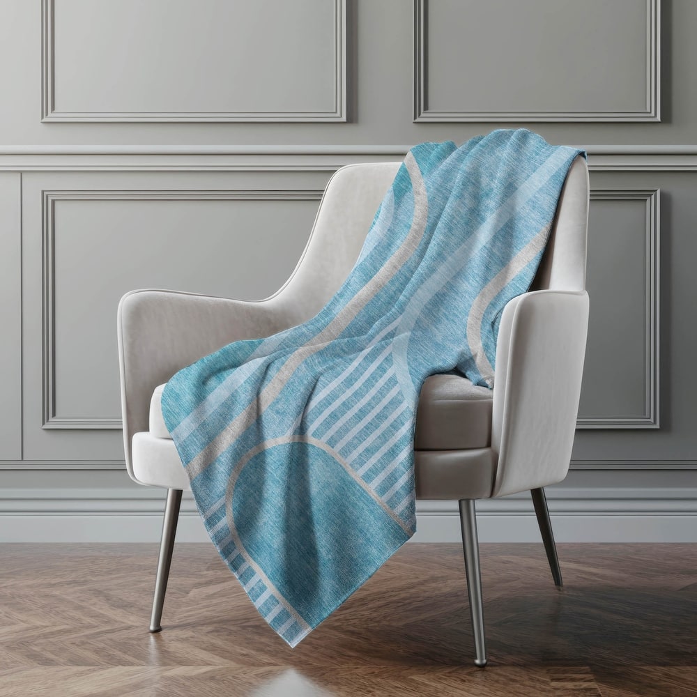 Premium Machine Washable Casual Contemporary Sherpa Throw Blanket