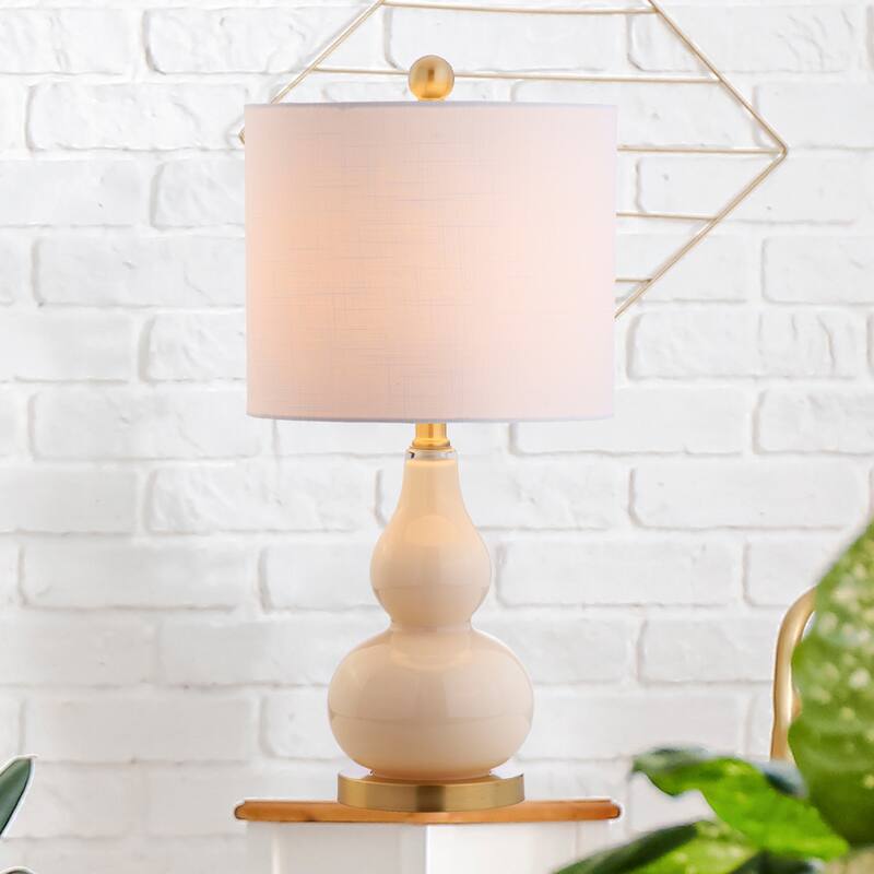 Anya 20.5" Mini Glass LED Table Lamp, Gray by JONATHAN Y
