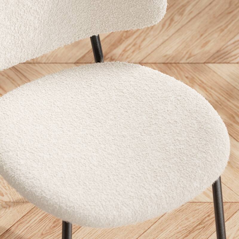 Modern Curved 4 Piece PU Leather Kitchen Dining Chairs with Backrest and Metal Legs for Dining Room Kitchen Living Room Bedroom