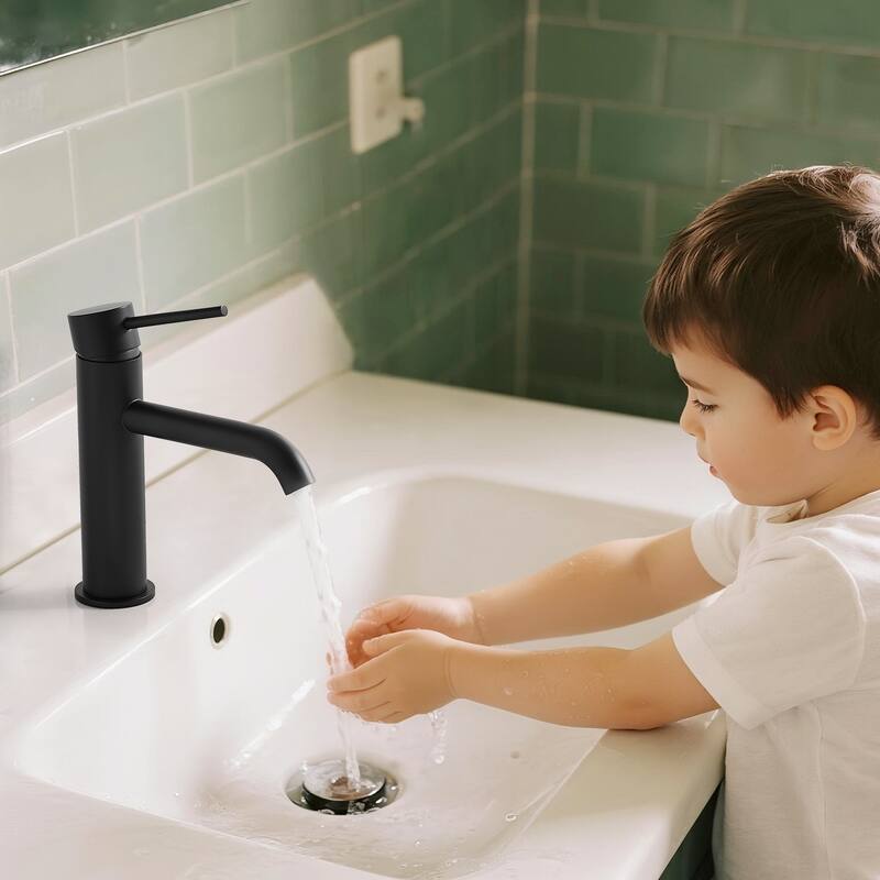 Single-Handle Deck-Mounted Bathroom Sink Faucet
