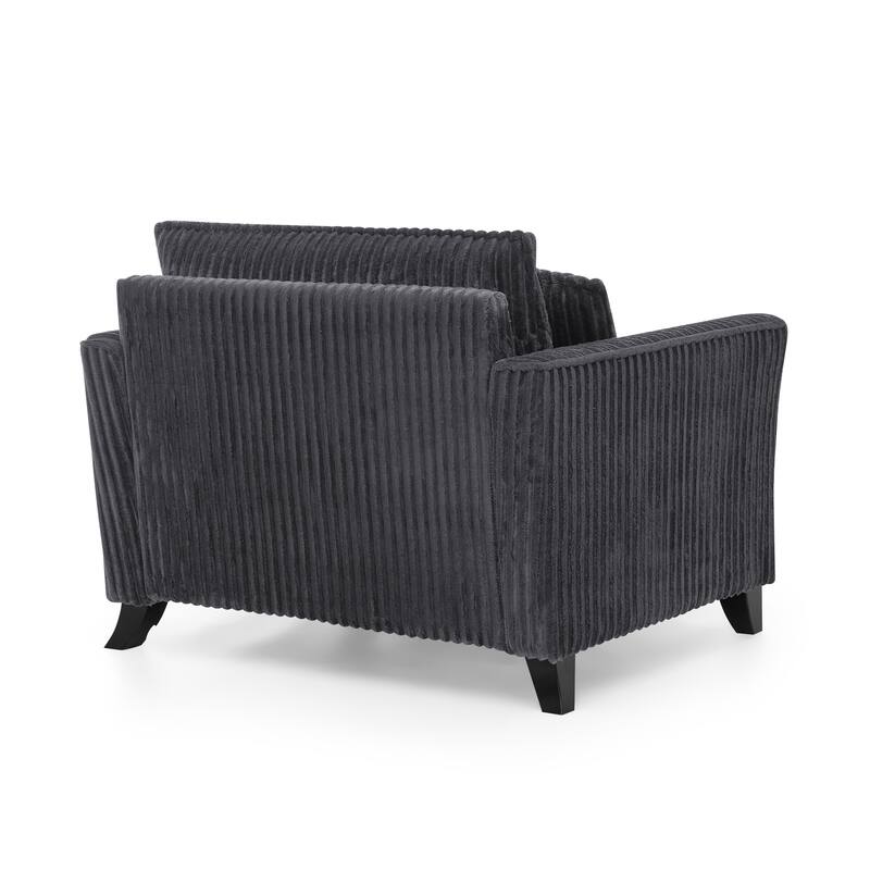 Tufted Corduroy Lazy Sofa Chair with Backrest and Armrests Single Person Lounge Chair for Living Room or Bedroom Accent Chairs