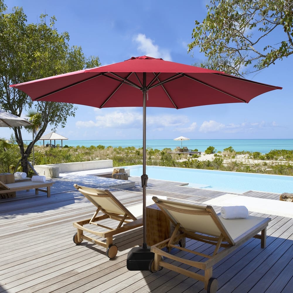 Outdoor 11’ Patio Umbrella with Crank, Base Included
