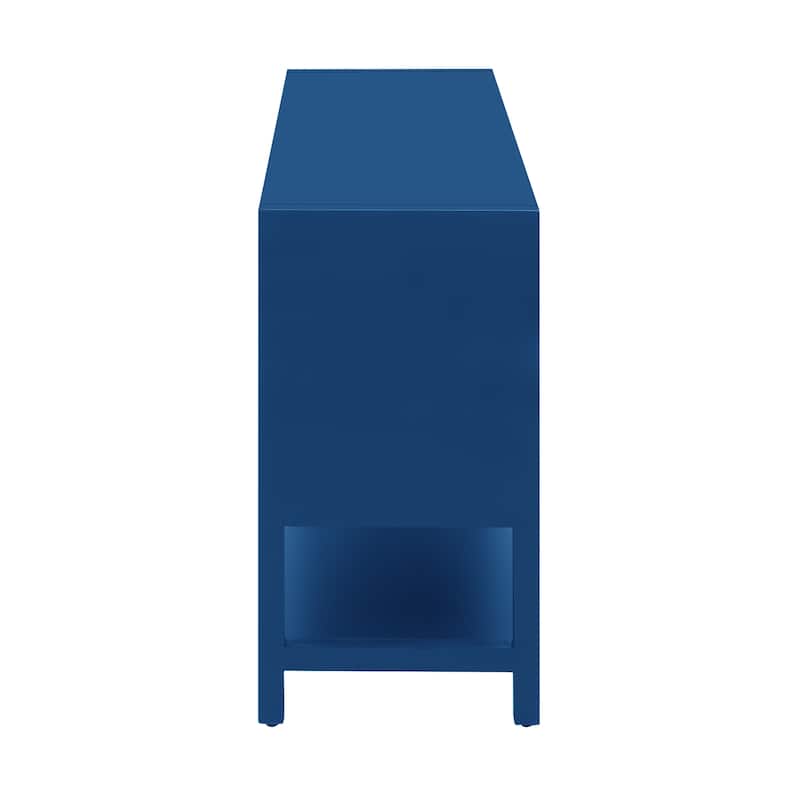 Modern Accent Table with Open Bottom Shelf, Entryway Hallway Table, Console Table with Four-Door Storage