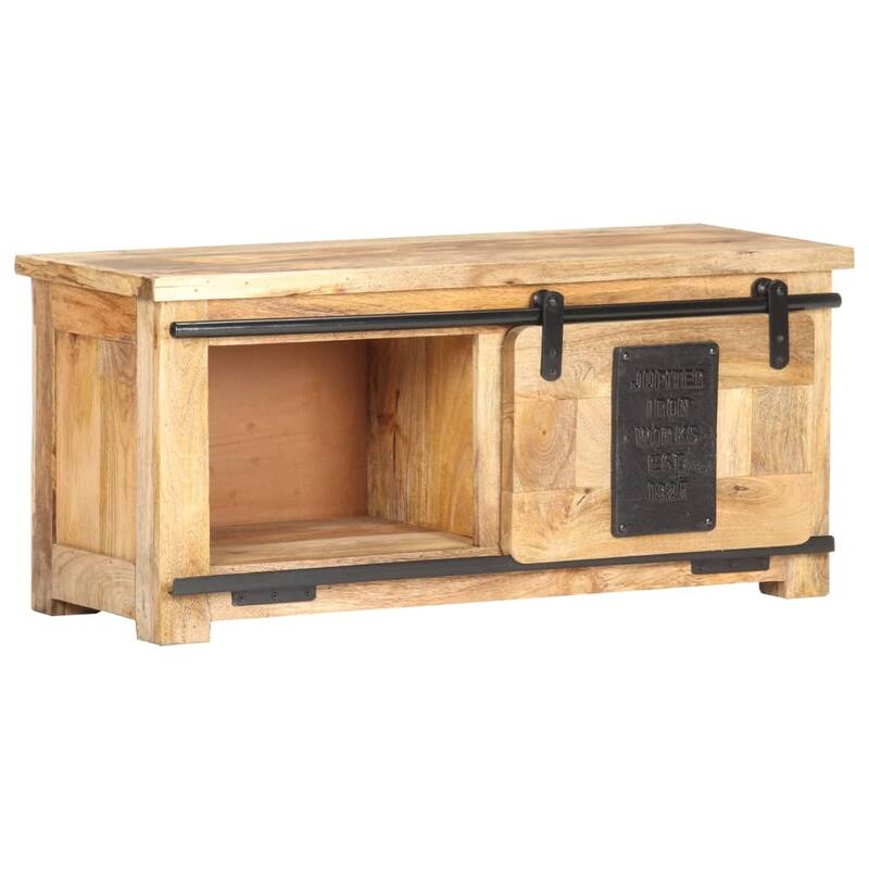 vidaXL TV Stand 35.4"x13.8"x15.7" Solid Wood Mango