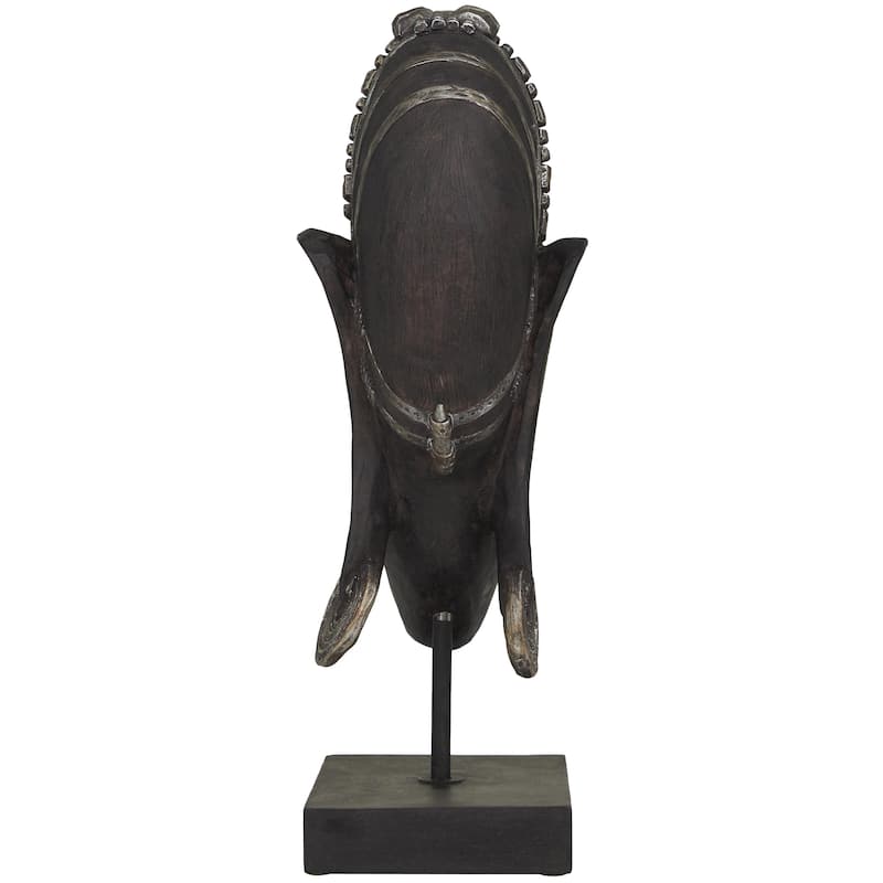 Polystone Woman African Decorative Sculpture - Black - Roche River Decor