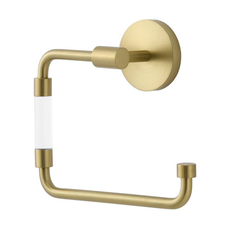 Verre Acrylic Toilet Paper Holder In Brushed Gold - Satin Brass - 6.69" x 5.94" 2.36"