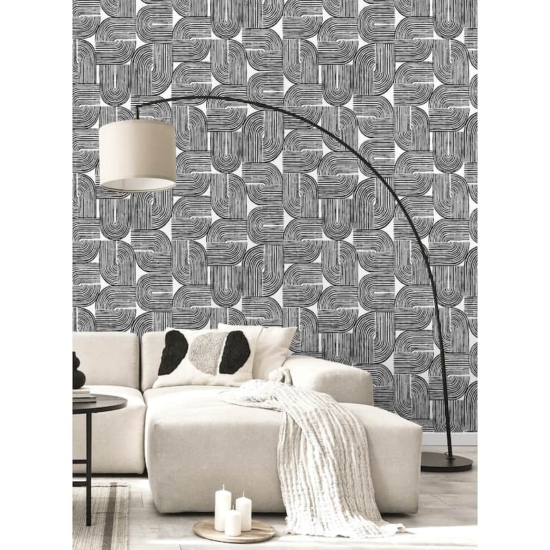 Seabrook Designs Piper Geometric Non-Woven Unpasted Wallpaper