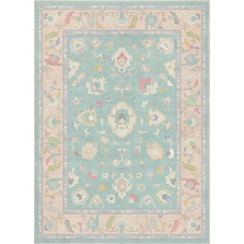 Well Woven Ushak Konya Updated Traditional Pastel Flat-Weave Area Rug