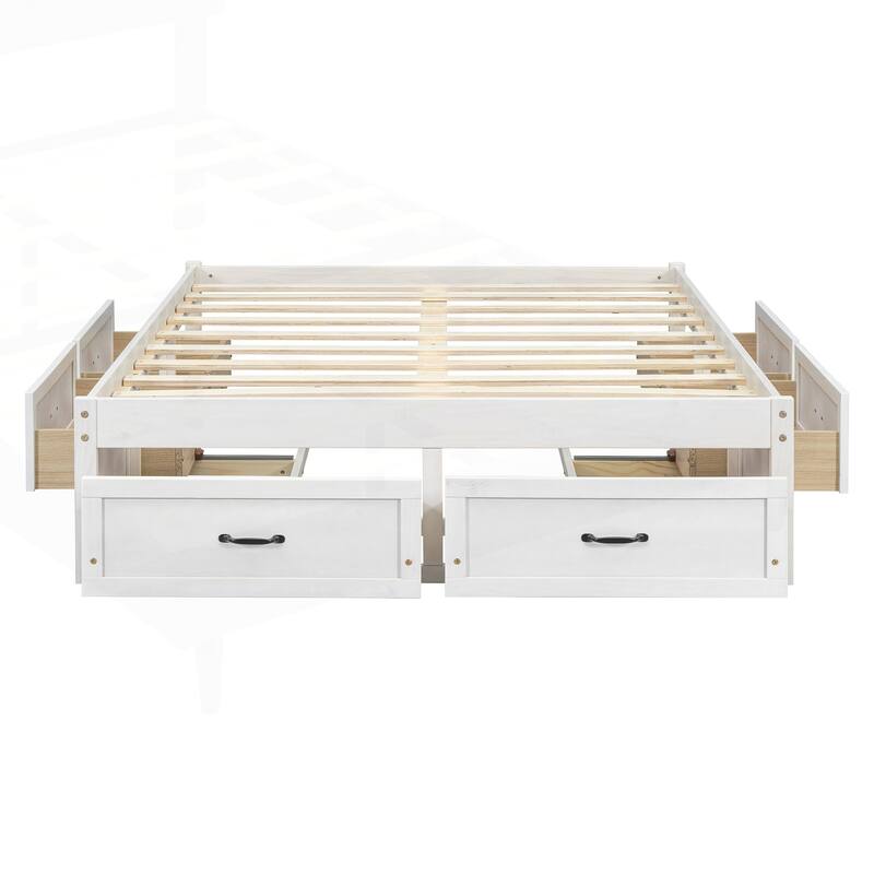 Sophisticated Platform Bed with Abundant Storage and Stylish Design