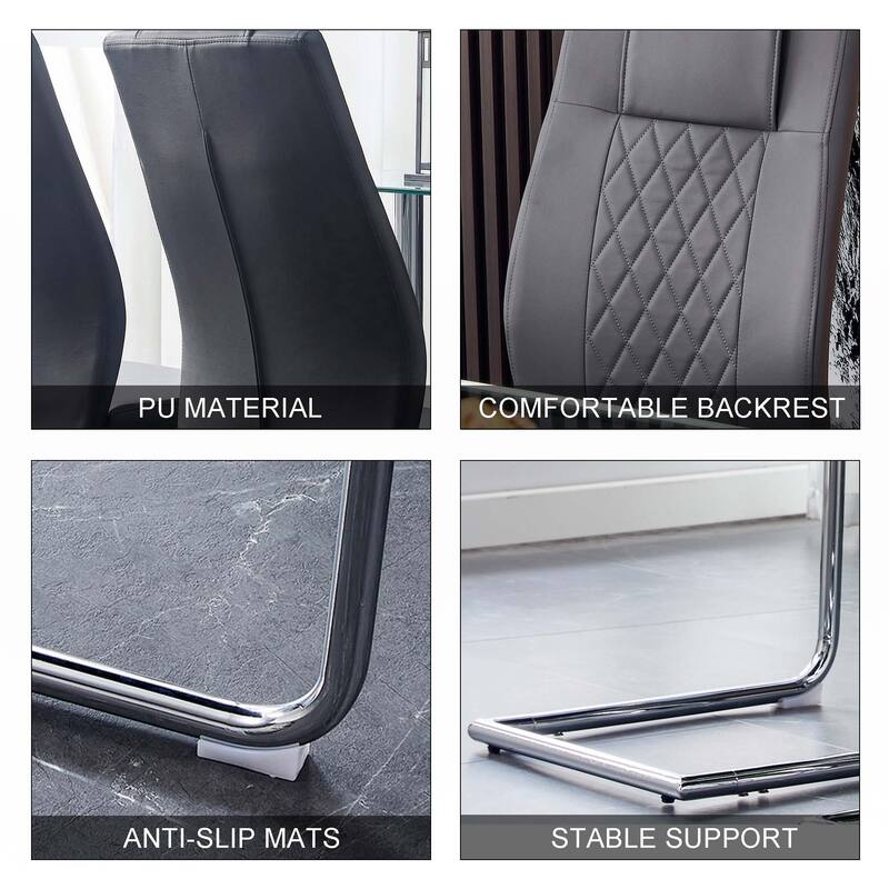 Dining Chairs with Faux Leather,Side Chairs(Set of 8)