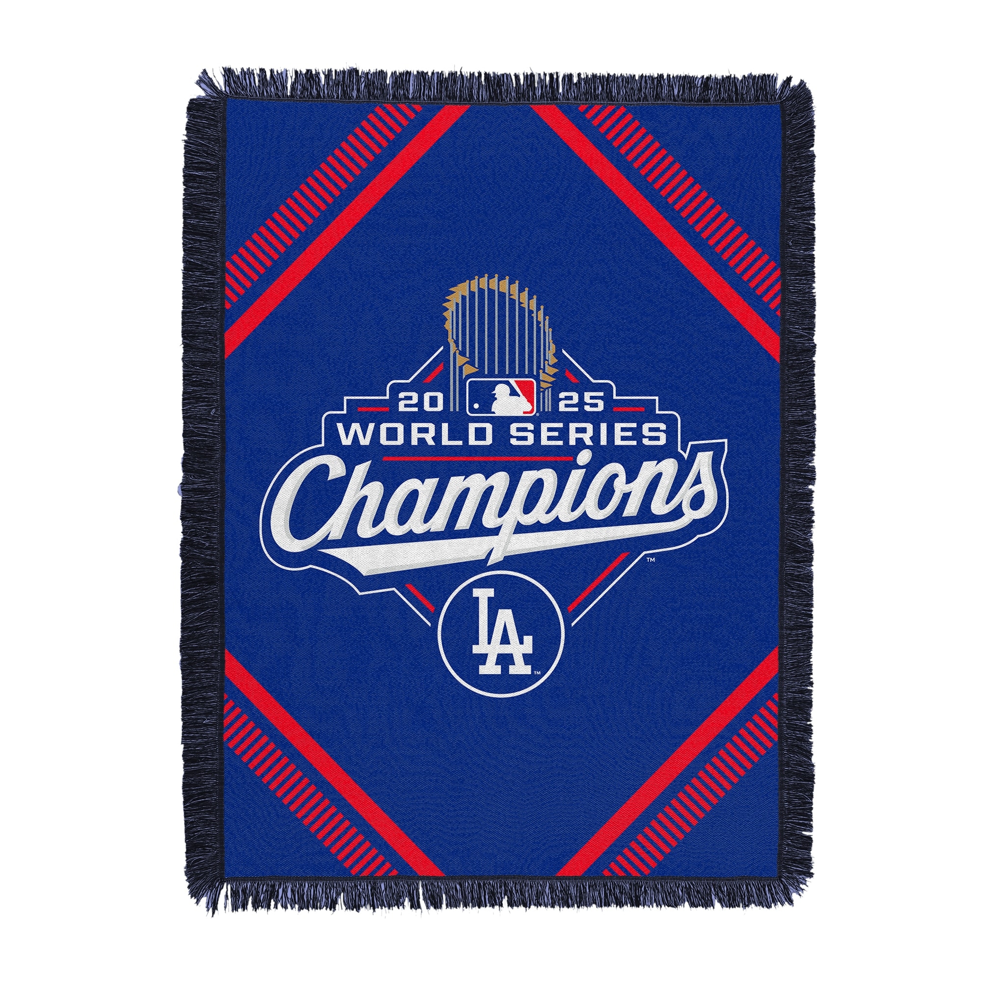 MLB 2025 World Series Championship Los Angeles Dodgers Shoestring Woven Tapestry - 48x60 inches