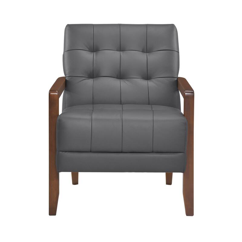 Mid Century Style Upholstered Armchair - Dark Gray