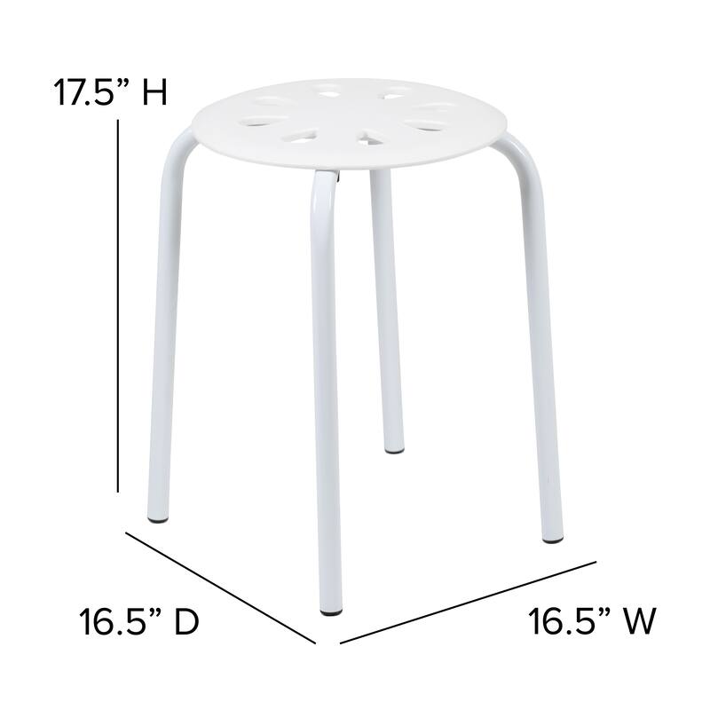 Plastic Nesting Stack Stools - School/Office/Home, 17.5"Height (5 Pack) - 16.5"D x 16.5"W x 17.5"H