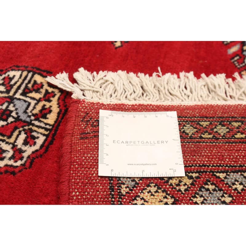 ECARPETGALLERY Hand-knotted Finest Peshawar Bokhara Red Wool Rug - 4'2 x 6'1