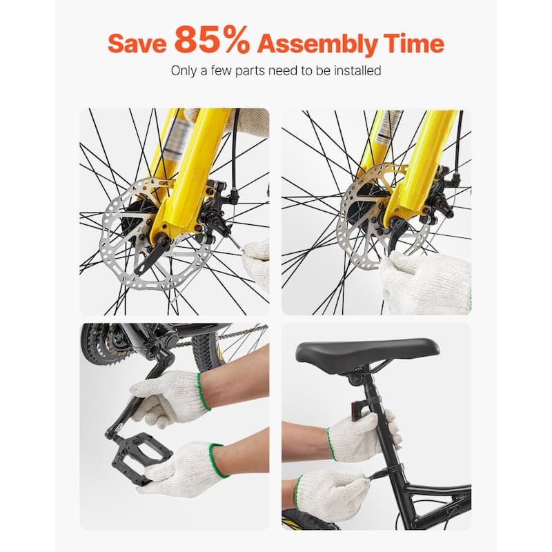 Aluminum Mountain Bike with 24 Speeds and Full Suspension - 74.8” L x 25” W x 40.6” H