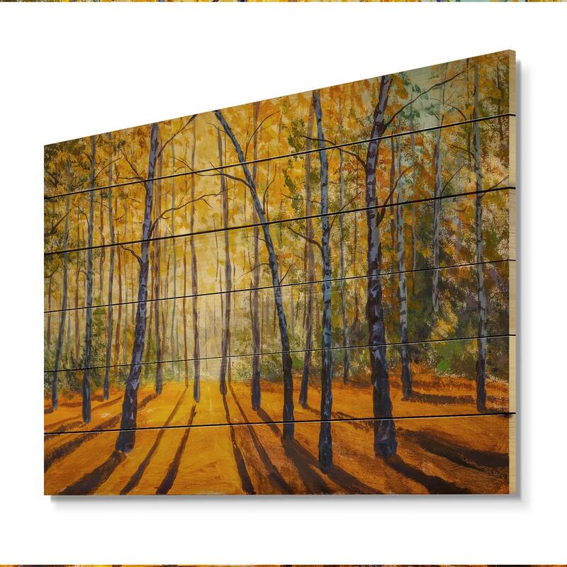 Designart 'Path To The Enchanted Forest' Traditional Wood Wall Art ...