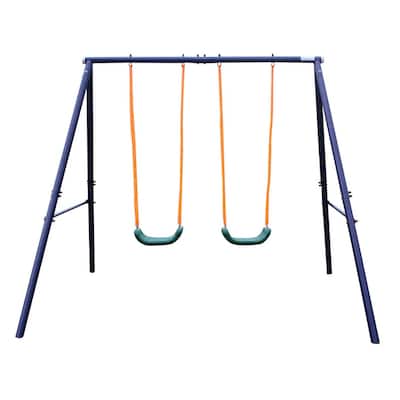 Heavy-Duty Outdoor Playground Equipment Kids Swing Sets w/2 Swings