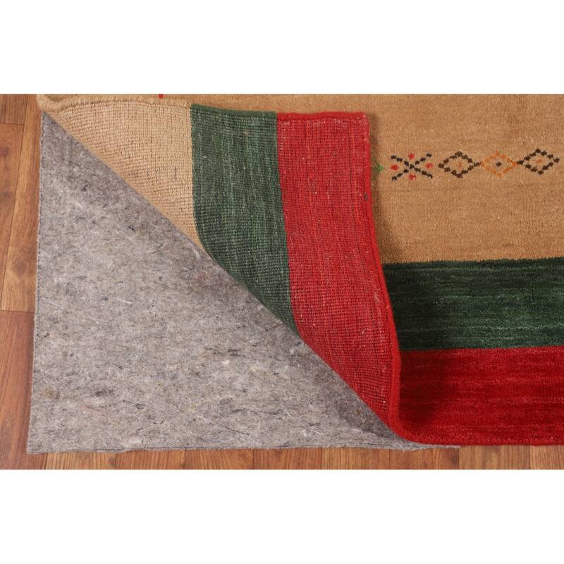 Striped Gabbeh Indian Foyer Rug Handmade Wool Carpet - 3'11"x 5'7"