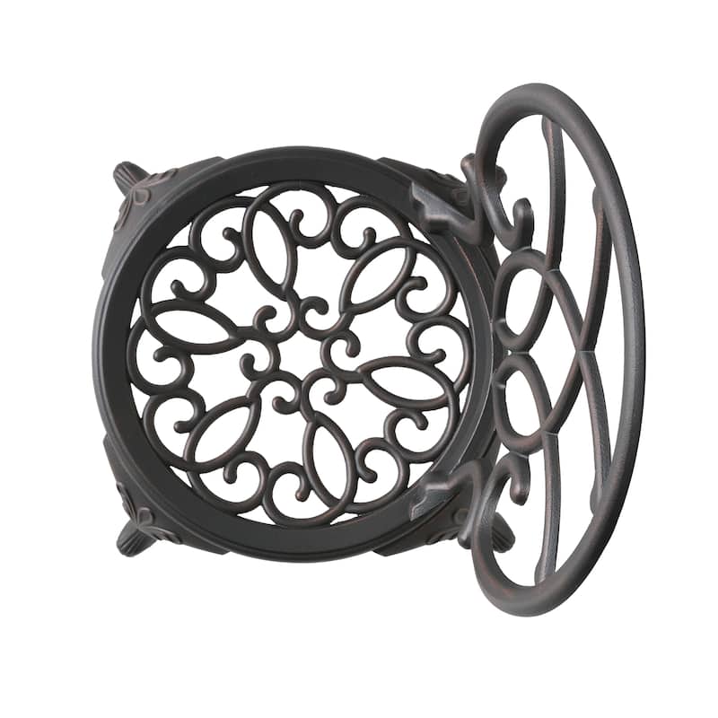 Roomfitters 3-Piece Cast Aluminum Bistro Set Outdoor Patio Furniture with Round Table and 2 Chairs, Black