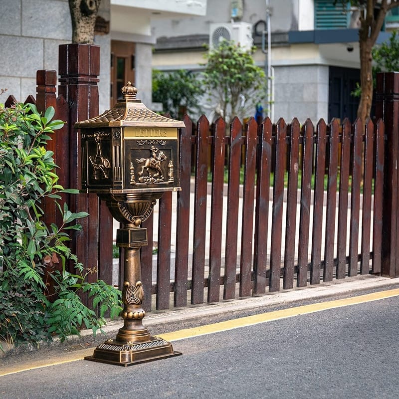 Cast Aluminum Mail Boxes for House with Post Rustproof Mailbox