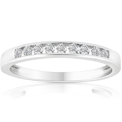 1/4 Ct Diamond Channel Set Wedding Ring White Gold