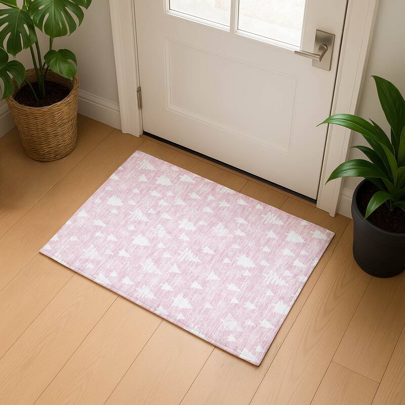 Premium Washable Super Soft Christmas Tree Mayfield Rug - Pink - 1'8" x 2'6"