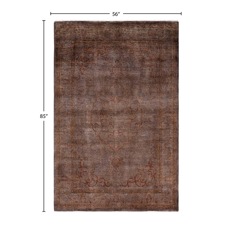 Overdyed One-of-a-Kind Hand-Knotted Area Rug - Brown - 4' 8" x 7' 1"