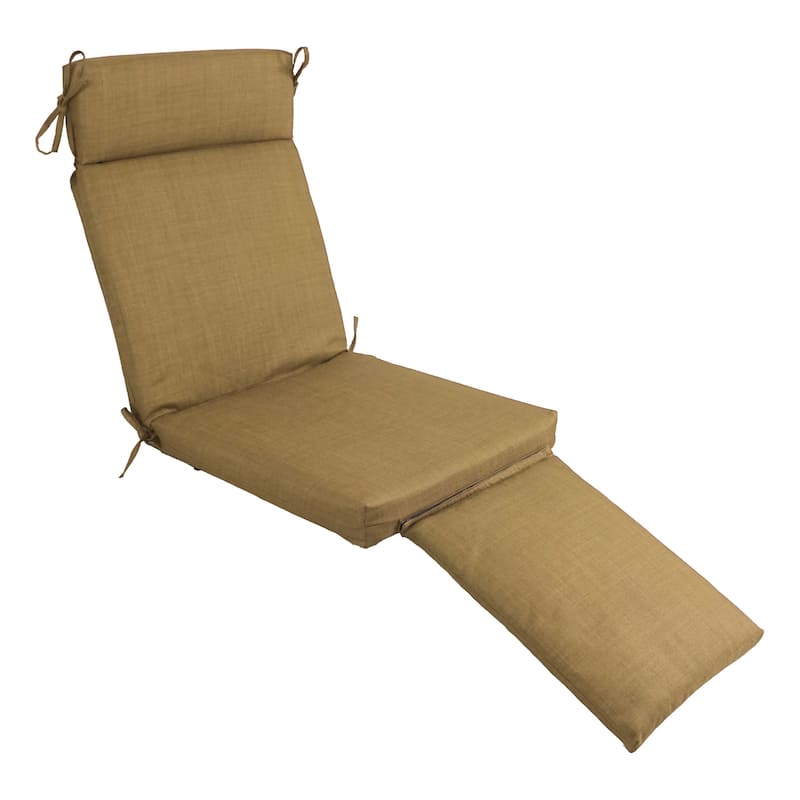 21-inch by 69-inch Outdoor Steamer Deck Lounger Cushion - Wheat