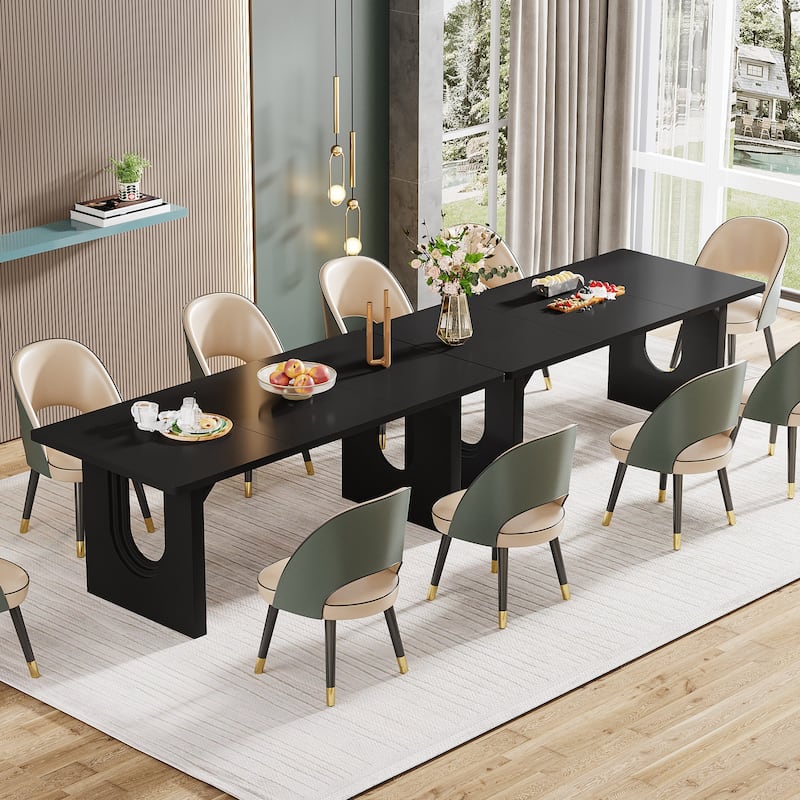 70.89" Rectangle Dining Table for 6-8 People, Modern Simple Wood Kitchen Table