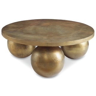 Uttermost Triplet Antique Brass Coffee Table - 38"W x 15"H x 38"D
