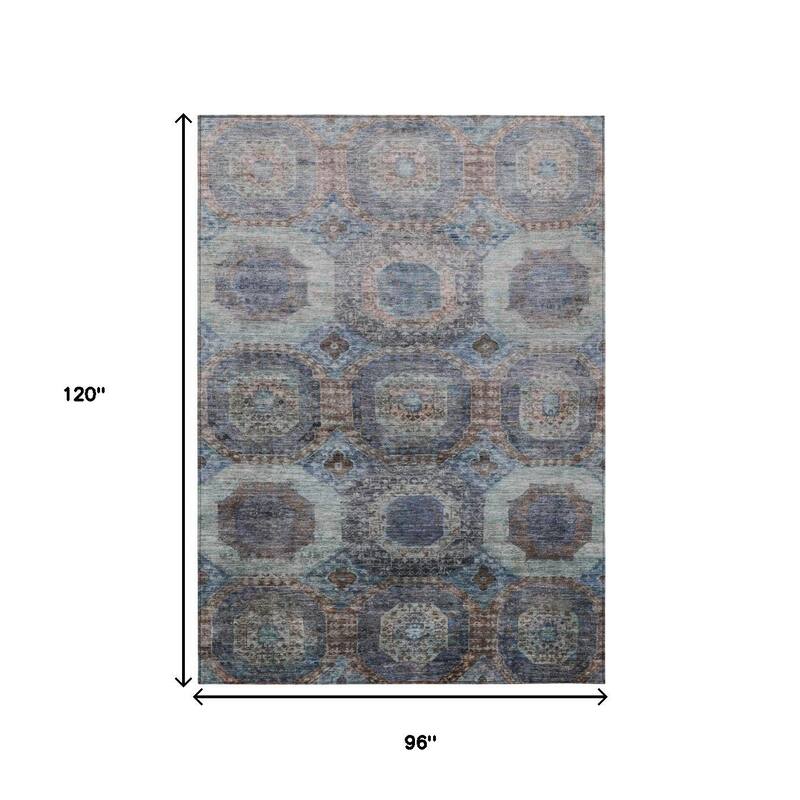 HomeRoots Medallion Transitional Rectangle Outdoor Rug