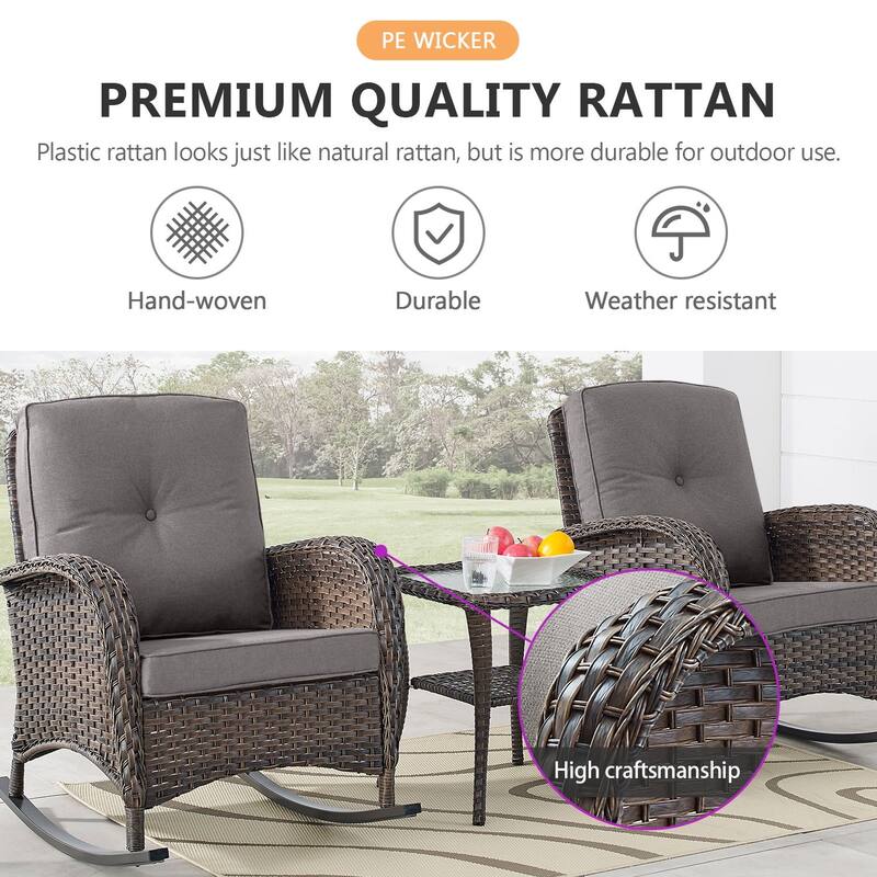Gymojoy Outdoor Fire Pit Conversation Set, 3-Seat Sofa & Chairs Patio Furniture Set