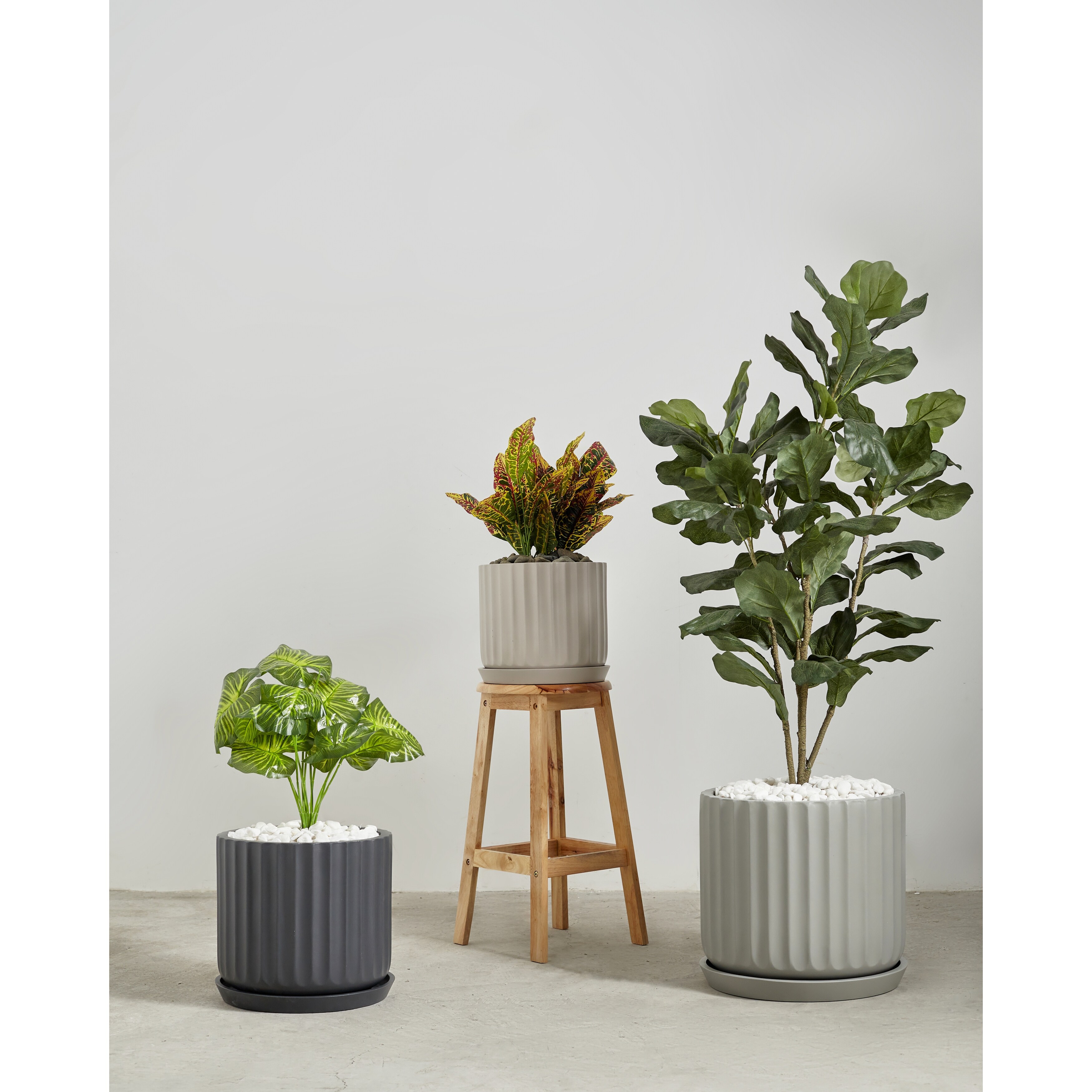 Indoor/Outdoor Large 1-piece Nordic Minimalist Fiberstone