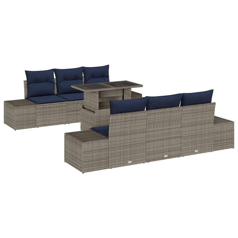 vidaXL 7 Piece Garden Sofa Set with Cushions - 94.1×24.4×27.2