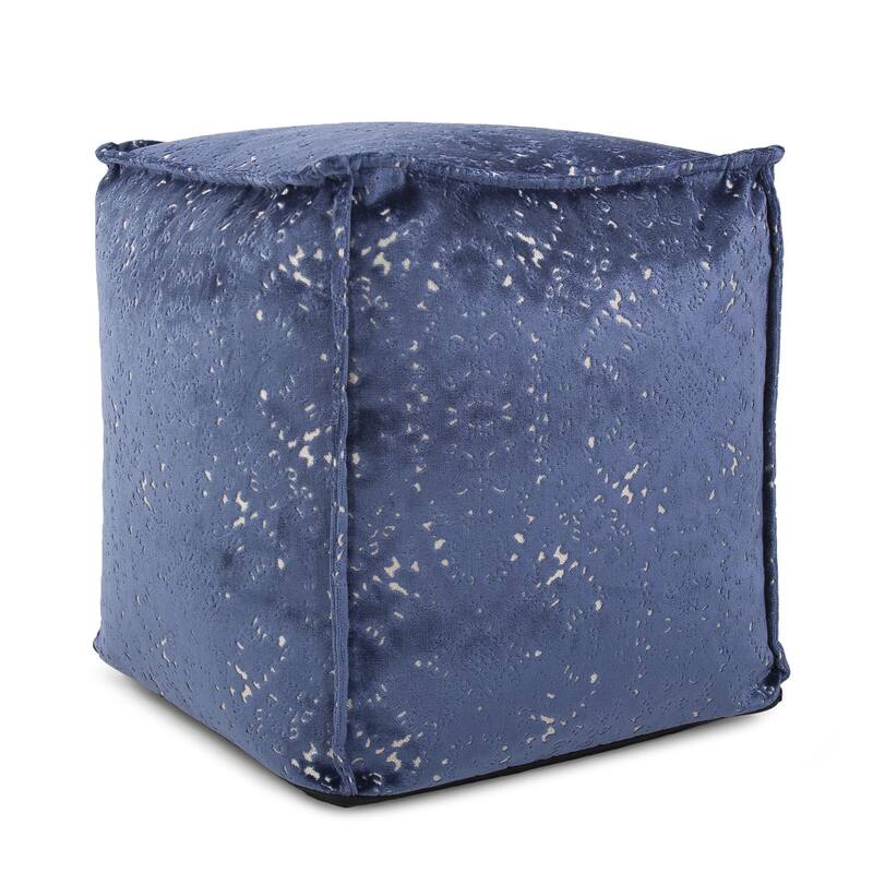 Allan Andrews Square Pouf Pasini Sapphire