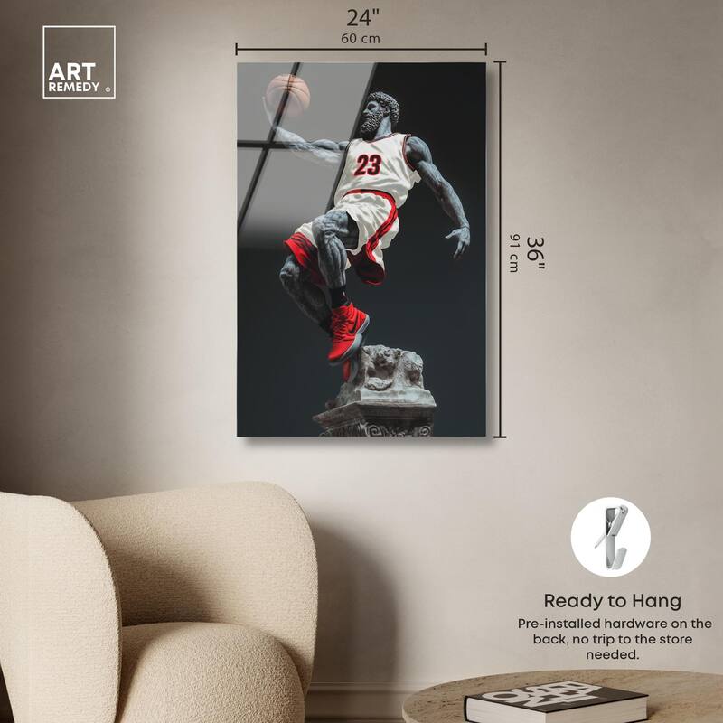 Basketball White Uniform Acrylic by Art Remedy, Ready to Hang