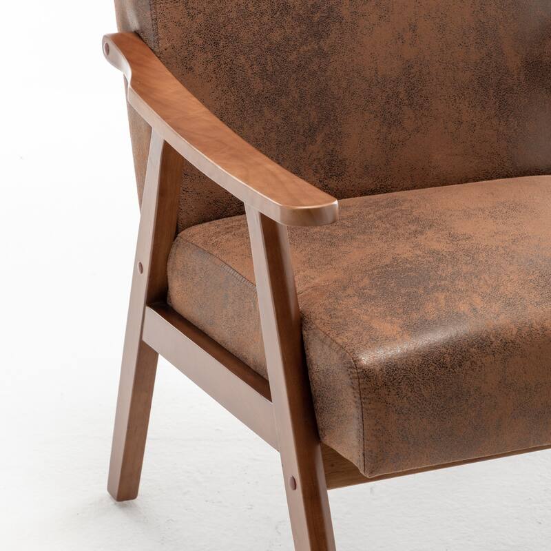 Mid-Century Modern Chair, Living Room Chair with Solid Wood Frame