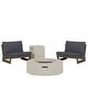 preview thumbnail 38 of 44, Sherwood Acacia Wood Outdoor Lounge Chairs and 50,000 BTU Circular Propane Fire Pit by Christopher Knight Home